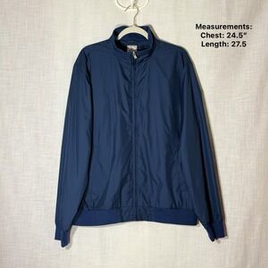 Peter Millar Austin Jacket Mens‎ L Blue Bomber Lightweight Golf Windbreaker